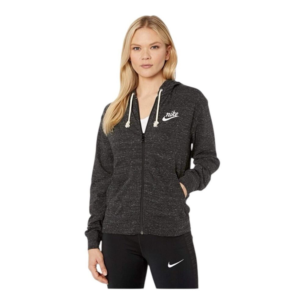 NIKE LOOSE‎ FIT WOMENS BLACK X-FULL ZIP HOODIE SWEATSHIRT SIZE M